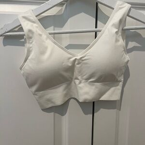 Women's white sports bra